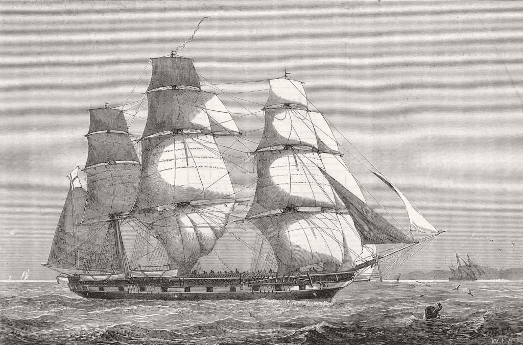 SHIPS. The Missing training ship, H M S Atalanta 1880 old antique print
